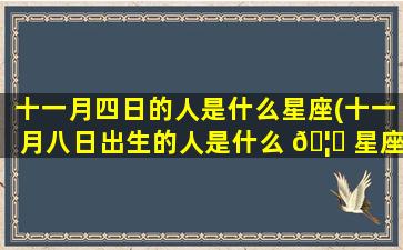 十一月四日的人是什么星座(十一月八日出生的人是什么 🦁 星座)